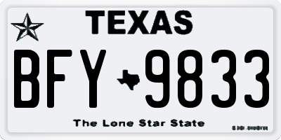 TX license plate BFY9833