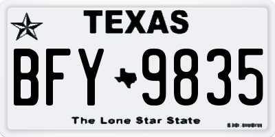 TX license plate BFY9835
