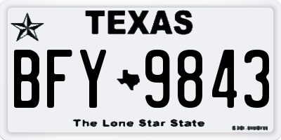 TX license plate BFY9843