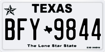 TX license plate BFY9844