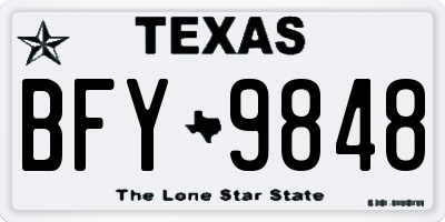 TX license plate BFY9848
