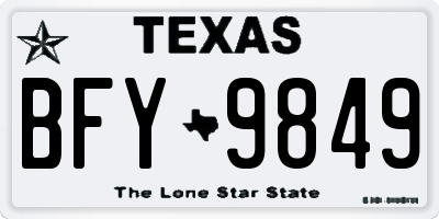 TX license plate BFY9849