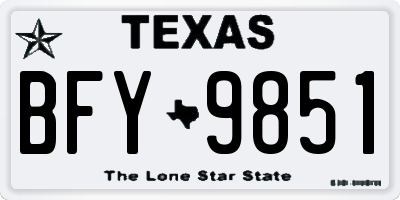 TX license plate BFY9851