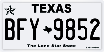 TX license plate BFY9852