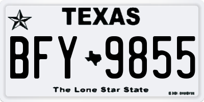 TX license plate BFY9855