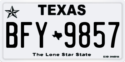 TX license plate BFY9857