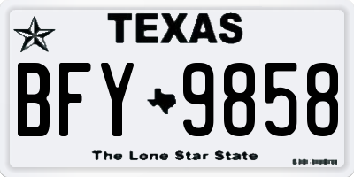 TX license plate BFY9858