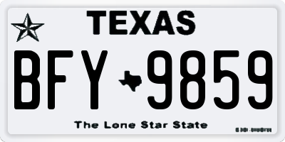 TX license plate BFY9859