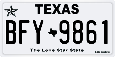 TX license plate BFY9861