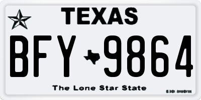 TX license plate BFY9864
