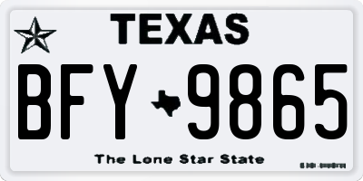 TX license plate BFY9865