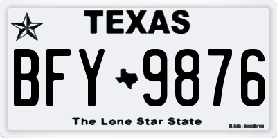 TX license plate BFY9876