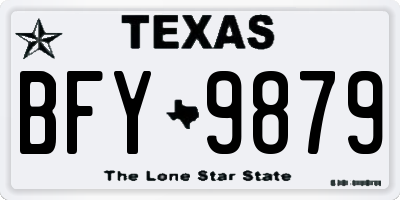 TX license plate BFY9879