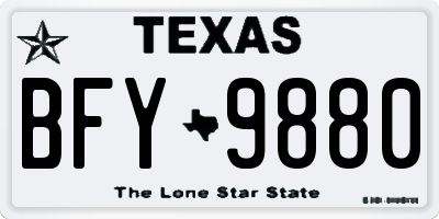 TX license plate BFY9880