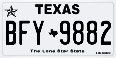 TX license plate BFY9882