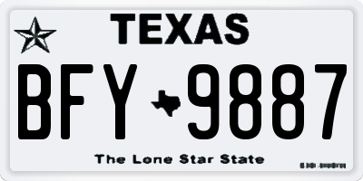TX license plate BFY9887