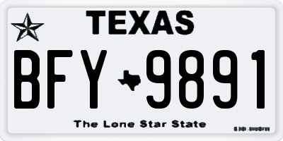 TX license plate BFY9891