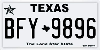 TX license plate BFY9896
