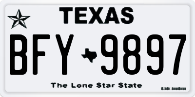 TX license plate BFY9897