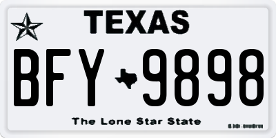 TX license plate BFY9898