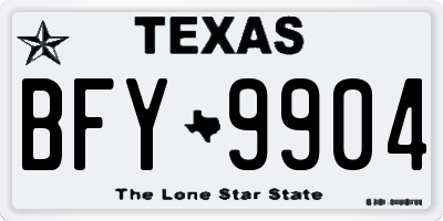 TX license plate BFY9904