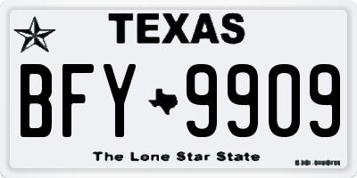 TX license plate BFY9909