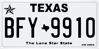 TX license plate BFY9910