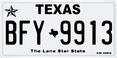 TX license plate BFY9913