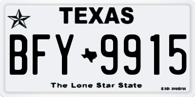 TX license plate BFY9915