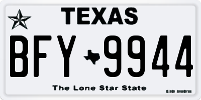 TX license plate BFY9944