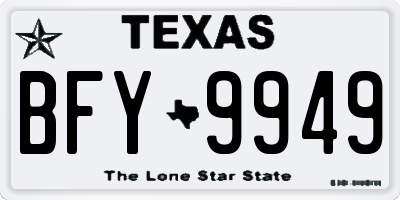 TX license plate BFY9949
