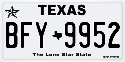 TX license plate BFY9952