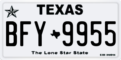 TX license plate BFY9955