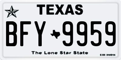 TX license plate BFY9959
