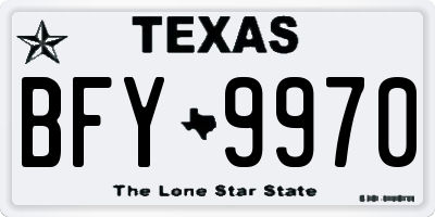TX license plate BFY9970
