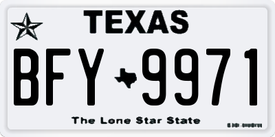 TX license plate BFY9971