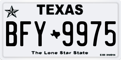 TX license plate BFY9975