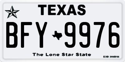 TX license plate BFY9976