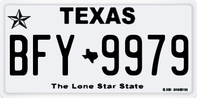 TX license plate BFY9979