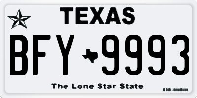 TX license plate BFY9993