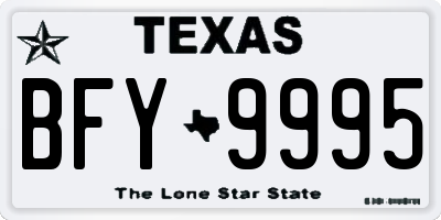 TX license plate BFY9995