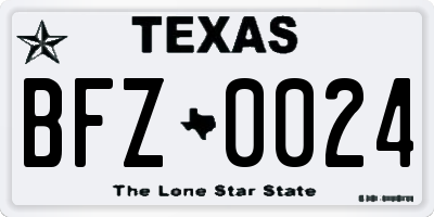TX license plate BFZ0024