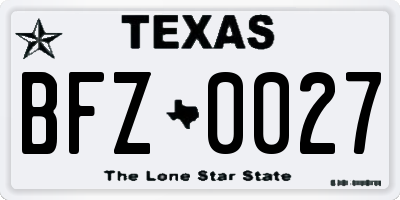 TX license plate BFZ0027