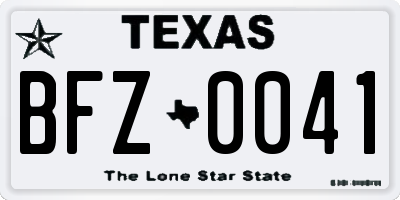 TX license plate BFZ0041