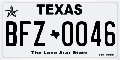 TX license plate BFZ0046