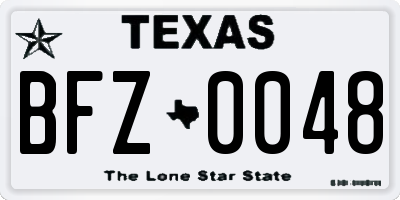TX license plate BFZ0048
