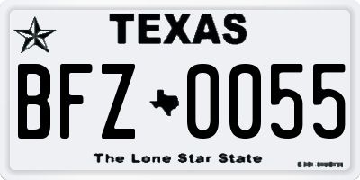TX license plate BFZ0055