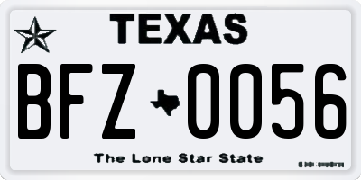 TX license plate BFZ0056
