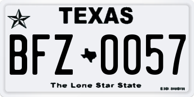 TX license plate BFZ0057
