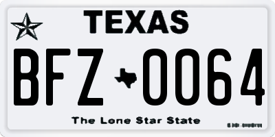 TX license plate BFZ0064